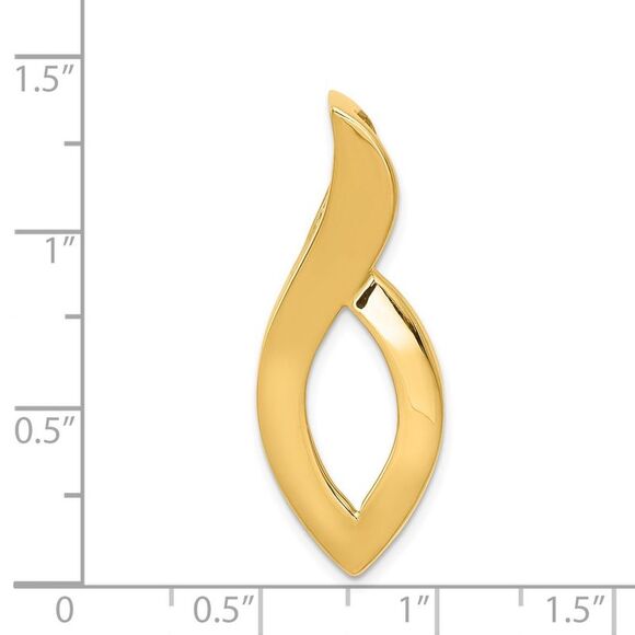 14k Yellow Gold Fits up to 6mm Regular/8mm on Fancy/Reversible Fancy Omega Slide